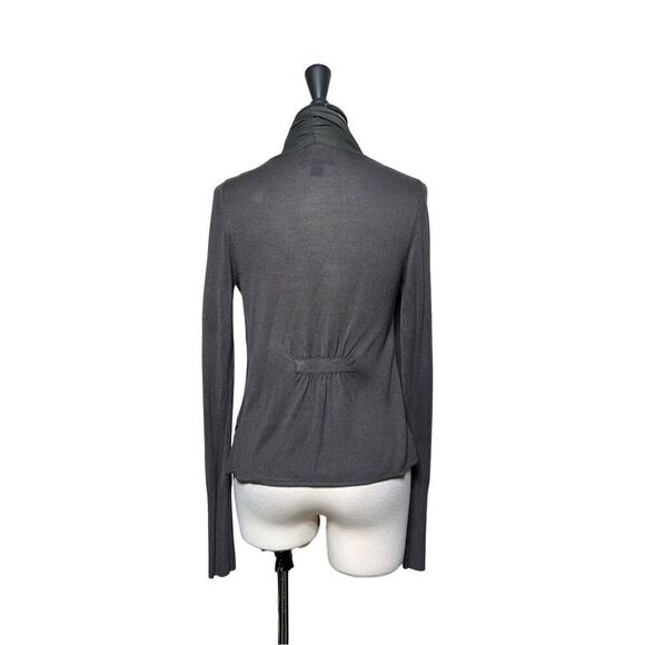 Cynthia Rowley Draped Cardigan Sweater Jacket Grey Long Sleeve Size XS - Picture 4 of 6